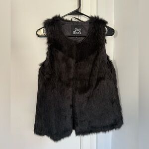 Faux Fur Vest Black